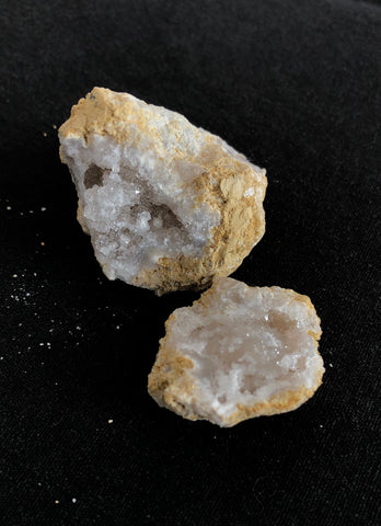 2 pieces of Clear/Smoky Quartz Geode