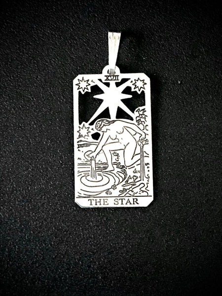 Star Tarot Card Pendant - Sterling Silver